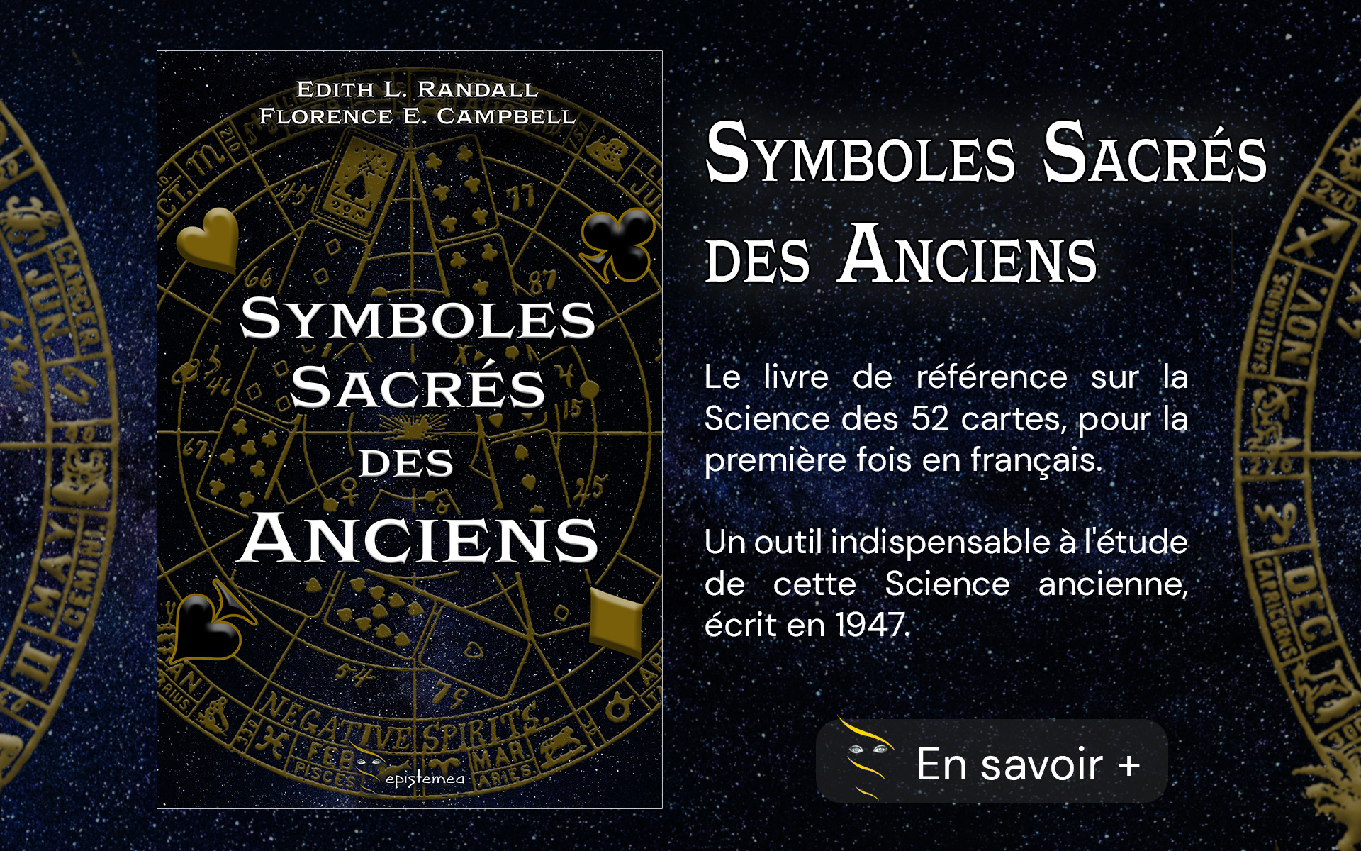 Présentation et couverture du livre Symboles Sacrés des Anciens de Edith Randall et Florence Campbell